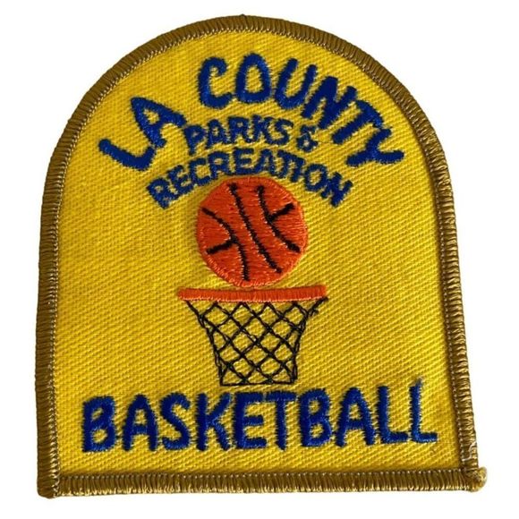 Other - Vintage L.A. County Los Angeles Parks & Recreation Basketball Patch c1970's NOS